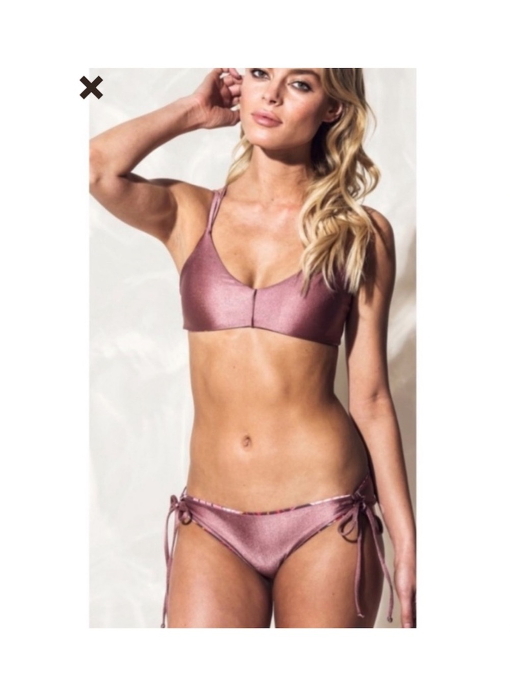 (TOP) Maaji Shimmering Cognac Porto Reversible Bikini Top.